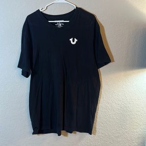 True Religion Black V-Neck T-shirt classic logo size xxl